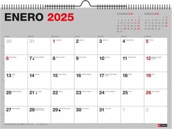 CALENDARIO PARED 2025 A3 PARA ESCRIBIR BASIC