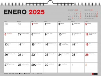 CALENDARIO PARED 2025 21X15 PARA ESCRIBIR BASIC