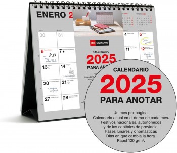 CALENDARIO SOBREMESA 2025 250X200 PARA ESC.BASIC