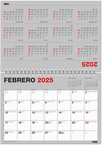 CALENDARIO SOBREMESA 2025 A5 PARA ESCRIBIR BASIC