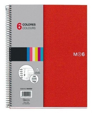 BLOC MIQUELRIUS NOTEBOOK 6 A4 150H CUADRICULADO ROJO