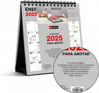 CALENDARIO SOBREMESA 2025 14X15 PARA ESCRIB BASIC