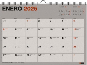 CALENDARIO PARED 2025 A3 RECYCLED