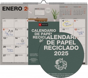 CALENDARIO PARED 2025 A3 RECYCLED