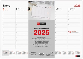 CALENDARIO VADE 2025 A3 ENCOLADO S/V BASIC