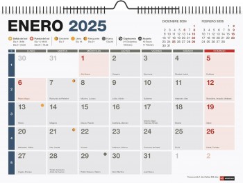 CALENDARIO PARED 2025 A4 COMPLETO