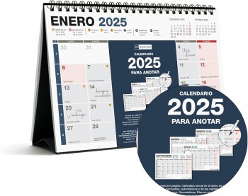 CALENDARIO SOBREMESA 2025 A5 NUMERO COMPLETO