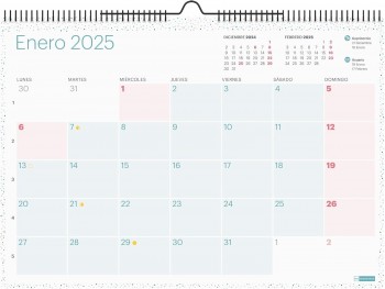 CALENDARIO PARED 2025 A3 LOVELY