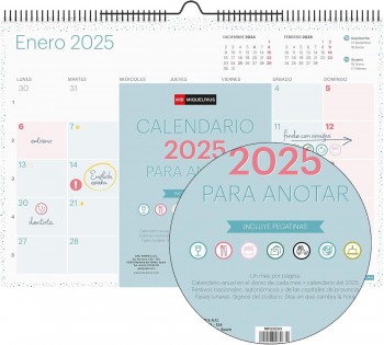 CALENDARIO PARED 2025 A3 LOVELY