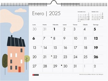 CALENDARIO PARED 2025 A3 CASAS