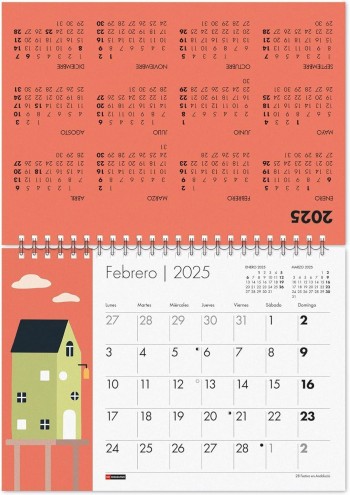 CALENDARIO SOBREMESA 2025 A5 CASAS