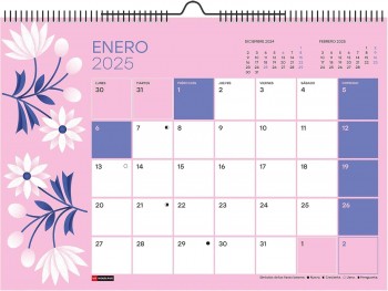 CALENDARIO PARED 2025 A3 FLORES