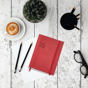 AGENDA ANUAL 2025 MIQUELRIUS JOURNAL 122X168 S/V LUXOR FLX ROJO