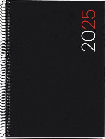 AGENDA ANUAL 2025 MIQUELRIUS PLUS 155x213 D/P PP CITY NEGRO