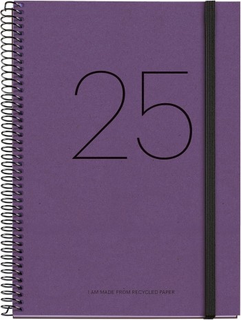 AGENDA ANUAL 2025 MIQUELRIUS PLUS 155x213 D/P RECYCLED PURPURA