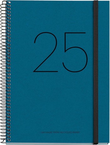 AGENDA ANUAL 2025 MIQUELRIUS PLUS 155x213 S/V RECYCLED AZUL