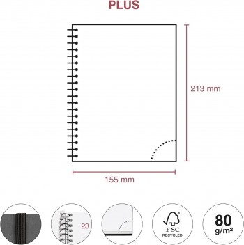 AGENDA ANUAL 2025 MIQUELRIUS PLUS 155x213 S/V RECYCLED NEGRO