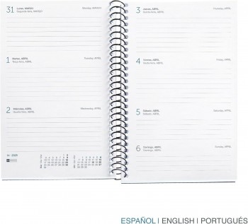 AGENDA ANUAL 2025 MIQUELRIUSACTIVA 117X182 S/V CALM GRAFITO