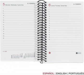 AGENDA ANUAL 2025 MIQUELRIUS CADDY 80X120 D/P PP CITY NEGRO