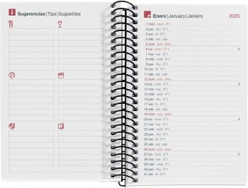 AGENDA ANUAL 2025 MIQUELRIUS CADDY 80X120 D/P PP CITY NEGRO