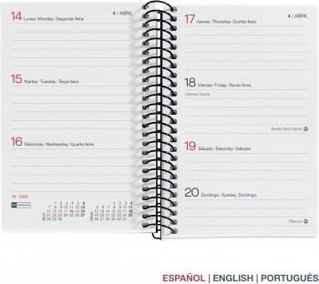 AGENDA ANUAL 2025 MIQUELRIUS CADDY 80X120 S/V PP CITY NEGRO