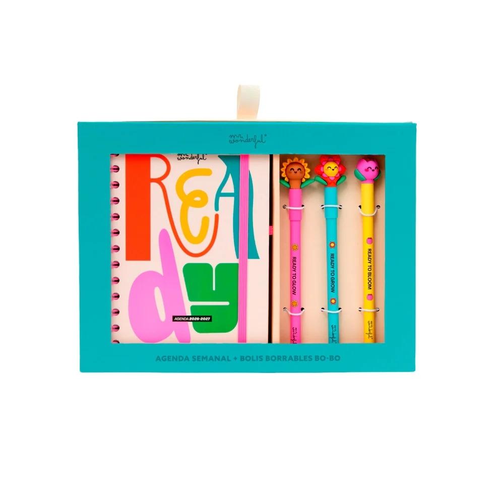 (26) AGENDA ESCOLAR 2026-2027 MR. WONDERFUL PEQUEÑA SEMANAL + 3 BOLIS BORRABLES BO-BO? - READY