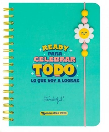 AGENDA ESCOLAR WONDERFUL 2024-2025 S/V READY PARA CELEBRAR TODO LO QUE VOY A LOGRAR