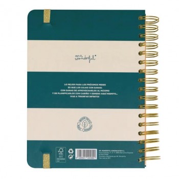 AGENDA ESCOLAR WONDERFUL 2024-2025 D/P NAVY LO MEJOR DE CADA DIA