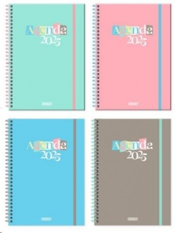 AGENDA ANUAL 2025 POLIPROPILENO S/V A5 COLORES PASTEL