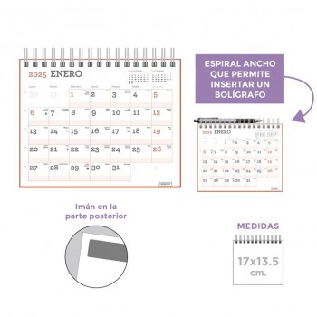 CALENDARIO MAGNETICO 2025 170X135 SENFORT