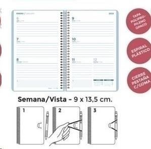 AGENDA ANUAL 2025 SENFORT 90X140 S/V POLIPROPILENO PASTEL VERDE OSCURO