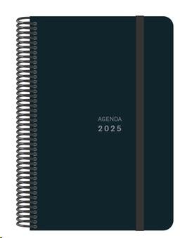 AGENDA ANUAL 2025 SENFORT 135X215 D/P POLIPROPILENO UNICOLOR NEGRO