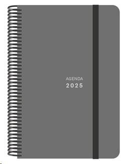 AGENDA ANUAL 2025 SENFORT 135X215 D/P POLIPROPILENO UNICOLOR GRIS