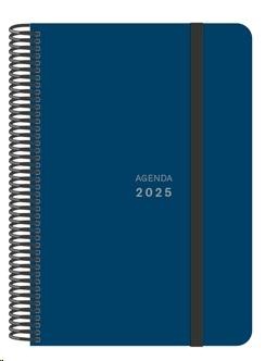 AGENDA ANUAL 2025 SENFORT 135X215 D/P POLIPROPILENO UNICOLOR AZUL OSC.