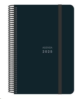 AGENDA ANUAL 2025 SENFORT 160X235 D/P POLIPROPILENO UNICOLOR NEGRO