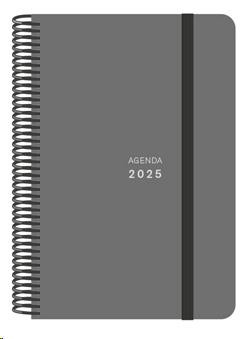 AGENDA ANUAL 2025 SENFORT 160X235 D/P POLIPROPILENO UNICOLOR GRIS