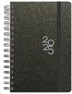 AGENDA ANUAL 2025 SENFORT 135X215 D/P METALLIC NEGRO