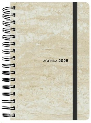 AGENDA ANUAL 2025 SENFORT 160X235 D/P STONE MARMOL BLANCO