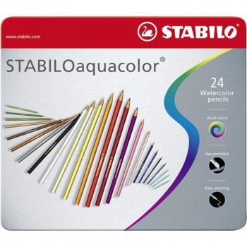 (24) LAPICES ACUAREABLES STABILO ESTUCHE 24 UNIDADES