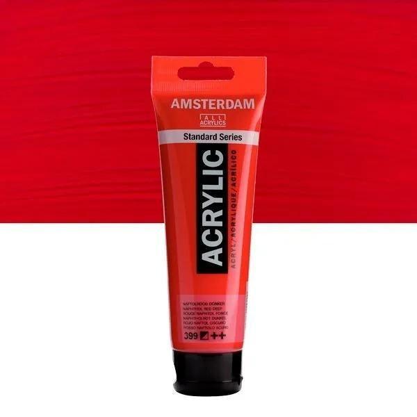 ACRÍLICOS AMSTERDAM TUBO 120 ML ROJO NAFTOL OSCURO 399