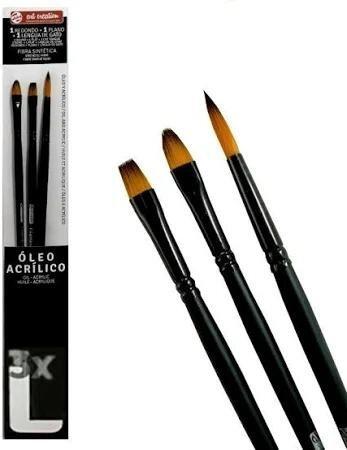 PINCEL OLEO/ACRILIC ESTUCHE 3UD L