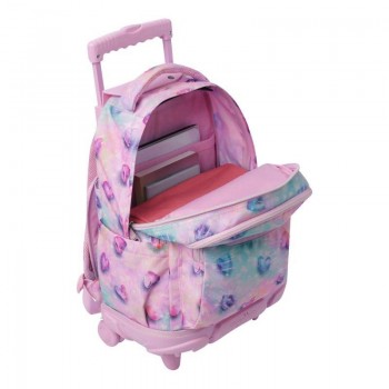 MOCHILA RUEDAS BOMPER RENGLONES GLITTER TALLA L - SHINY HEART