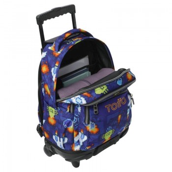 MOCHILA TOTTO RUEDAS CHICO SPACE BLUE 8FK