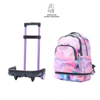 MOCHILA TOTTO RUEDAS DESMONTABLE TIZA CHICA GLITTER 24 0KD