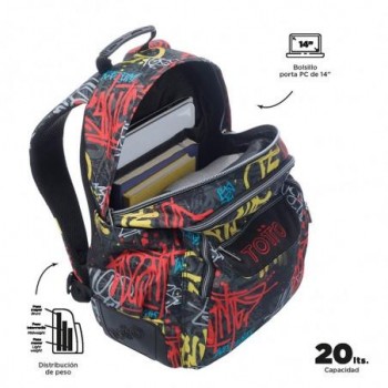 MOCHILA TOTTO RAYOL CHICO 24 6CS