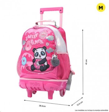 MOCHILA TOTTO RUEDAS MINI CHICA SWEET PANDA 24 0K0