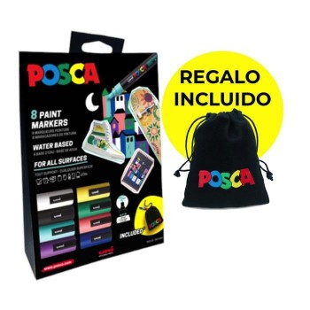 SET 8 UNIDADES POSCA PC-5M EDICION LIMITADA + REGALO